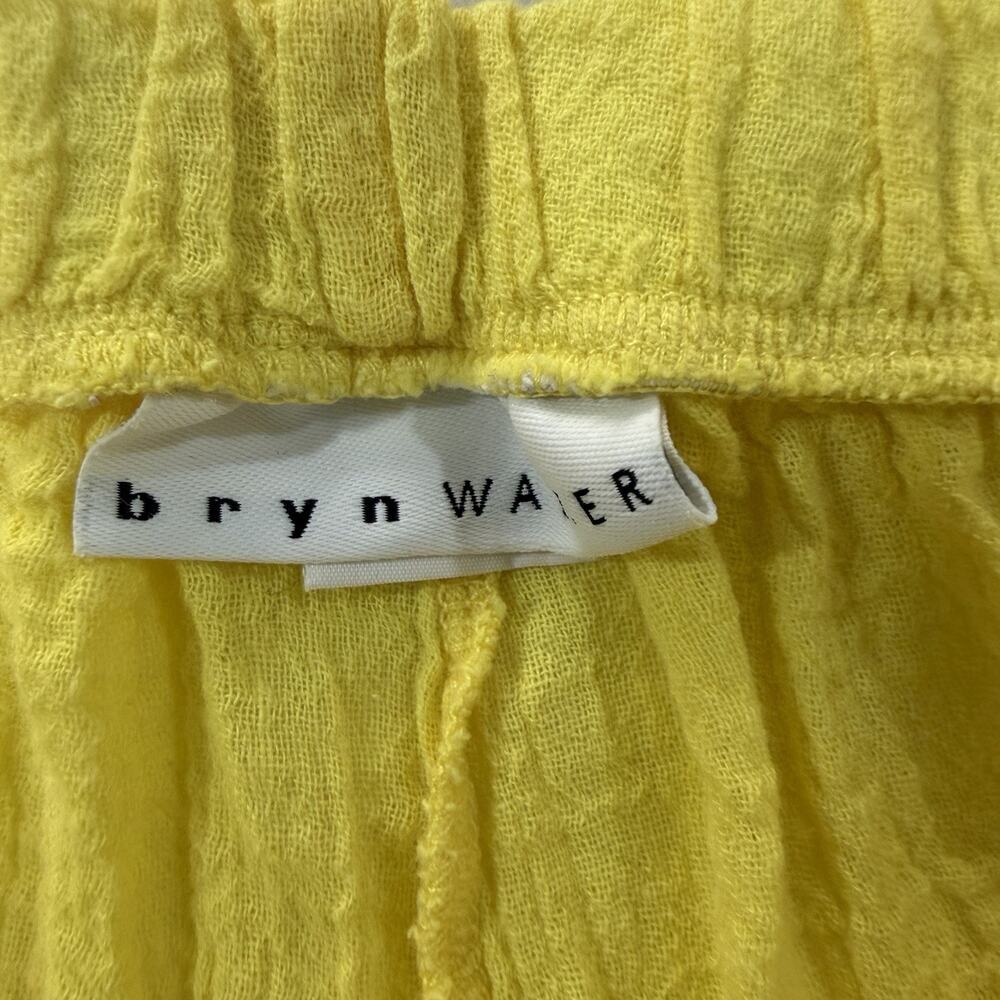 Bryn Walker Sz Small Casbah Cotton Gauze Yellow Wide Leg Crop Stretch Pants - Picture 6 of 10